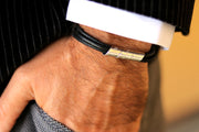 Männer personalisierte Armband - Männer Lederarmband mit Silber 925 Schriftrolle