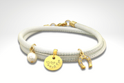 Gold Lederarmband-personalisierte Leder Wickelarmband-Leder Gold Armband-personalisierte Goldarmband - JAEE Namensschmuck
