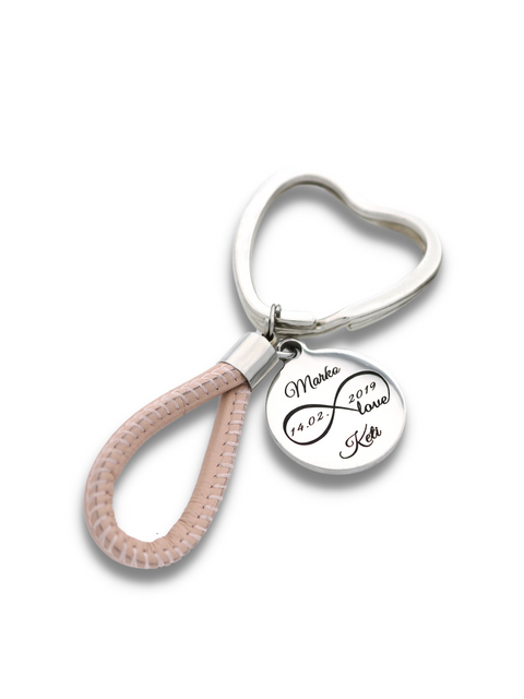 Damen Schlüsselanhänger Personalisiert - Schlüsselanhänger mit Gravur - Nude Rosa - JAEE Namensschmuck