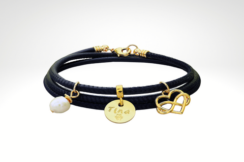 Frauenarmband Namensarmband - Gold Armband mit Perle - Namensarmband für Damen - Damen armbänder - JAEE Namensschmuck