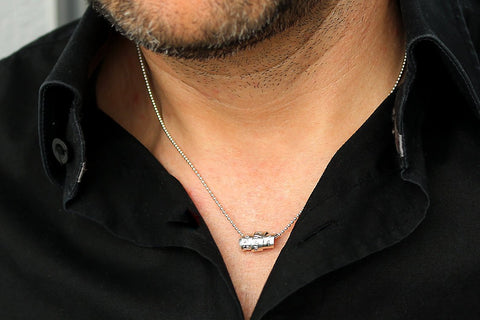 Silber Halskette mit Gravur - Silber Herren Halskette - Namenskette für Ihn - Weihnachten Geschenk - JAEE Design