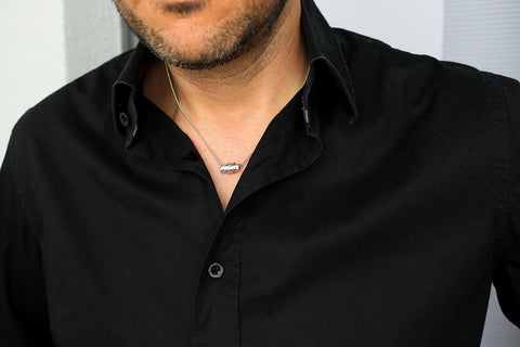Silber Halskette mit Gravur - Silber Herren Halskette - Namenskette für Ihn - Weihnachten Geschenk - JAEE Design